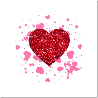 Red Glitter Heart : sweetheart Posters and Art